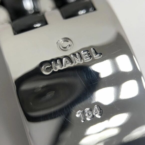 CHANEL Ultra Black Ceramic Wide Ring size US7 18k White Gold 750 Auth - Picture 5 of 8